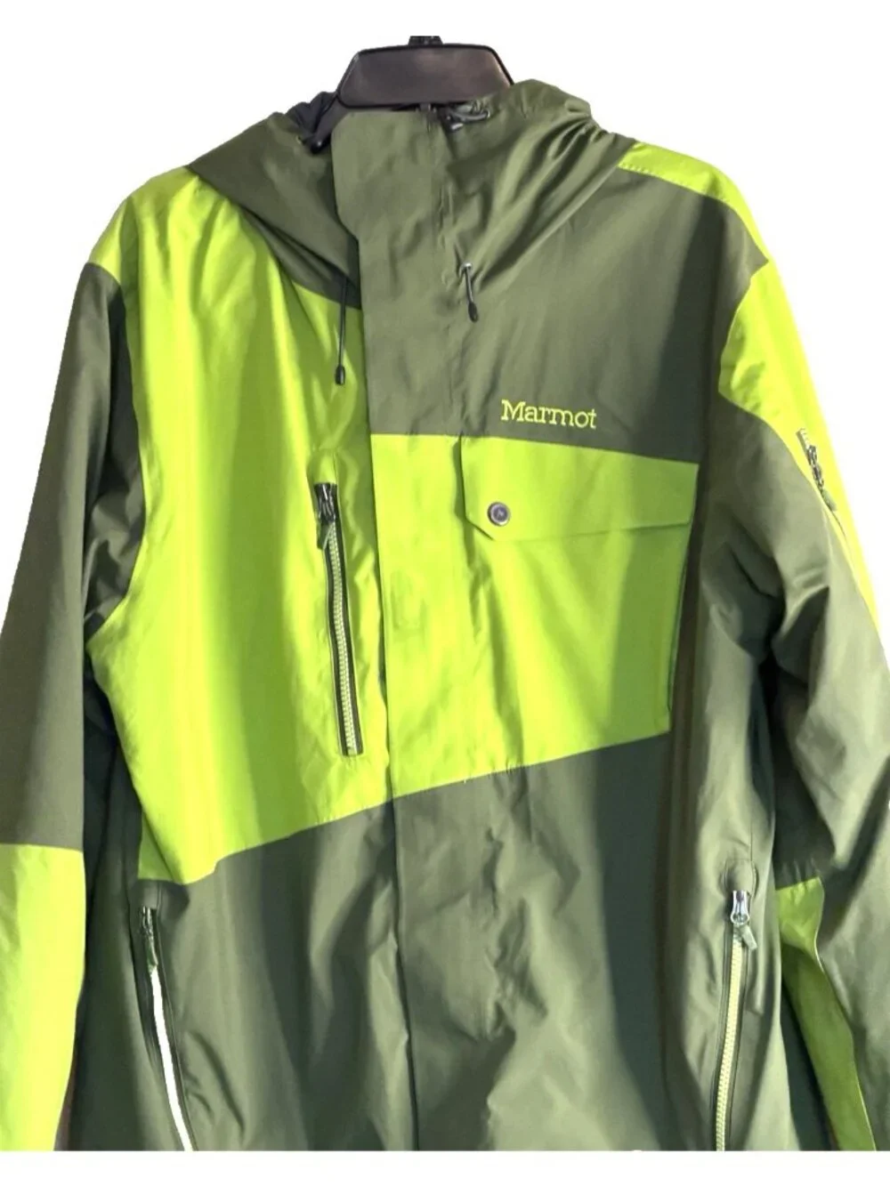 Marmot Tram Line Jacket Gorpcore Snowboard Ski Green Block Size Large